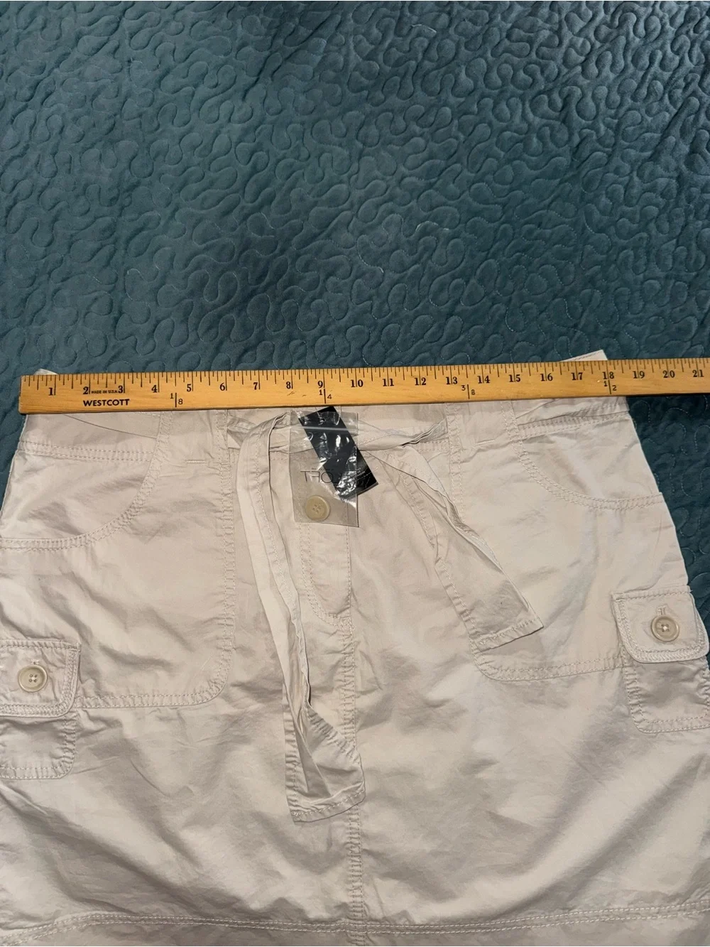 LOFT Light Beige Cargo Drawstring Mini Skirt
